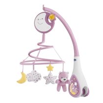   Chicco Next 2 Dreams zenélő forgóka - éjszakai fény - rózsaszín