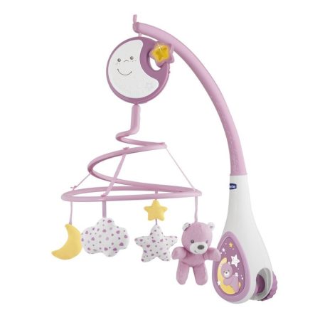 Chicco Next 2 Dreams zenélő forgóka - éjszakai fény - rózsaszín