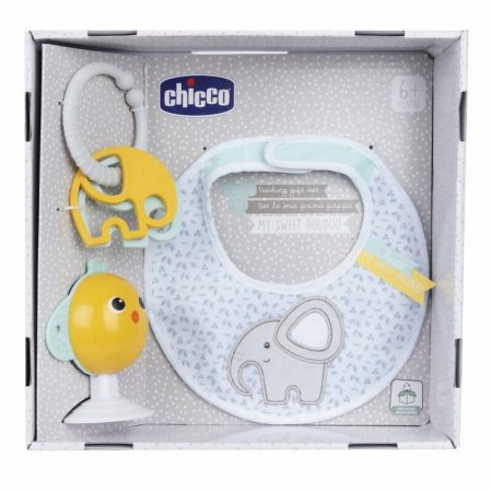 Chicco  Feeding gift set - Étkezéshez ajándékszett előke-etetőszékjáték-rágóka