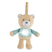   Chicco Lullaby Stardust Bear zenélő-fénylő altató plüssmackó- kék-bézs