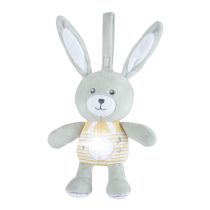  Chicco Lullaby Stardust Bunny zenélő-fénylő altató plüssnyuszi - szürke-bézs