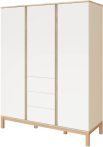 Faktum Loop White & Oak 3 osztású szekrény