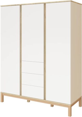 Faktum Loop White & Oak 3 osztású szekrény