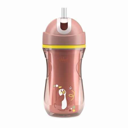 Chicco Sport Cup hőtartós csöpögésmentes szilikon szívószálas kulacs 14m+ 266 ml Pink