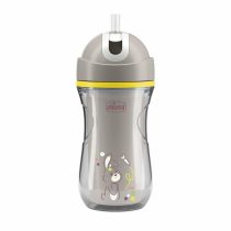   Chicco Sport Cup hőtartós csöpögésmentes szilikon szívószálas kulacs 14m+ 266 ml Szürke
