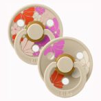   BIBS játszócumi - Studio Virágzás Colour natúr kaucsuk 0-6 hó vanília mix 2 db