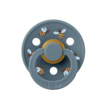   BIBS játszócumi - Studio Méhecskék Colour natúr kaucsuk 0-6 hó páva 1db tasakban