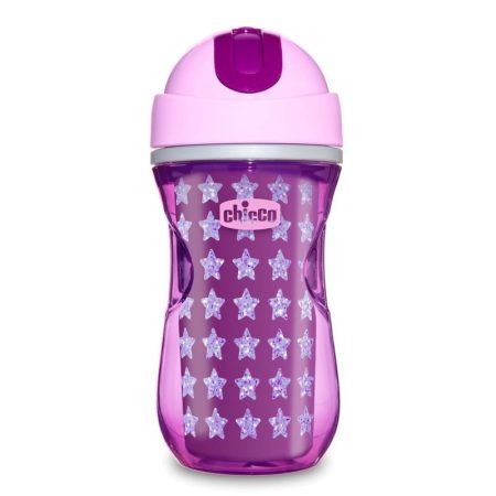 Chicco Sport Cup hőtartós csöpögésmentes szilikon szívószálas kulacs 14m+ 266 ml Lila CH00699110