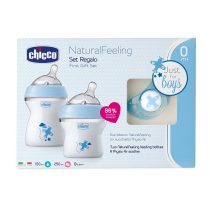   Chicco Natural Feeling ajándékszett (3 részes) Kék 0m+ Ch08071166