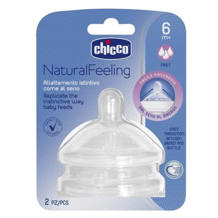 Chicco Natural Feeling Gyors folyású etetőcumi 6hó+ (2 db)