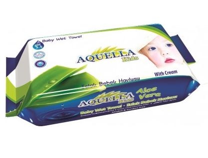 Aquella Kids Baby nedves törlőkendő 60 db Aloe Vera