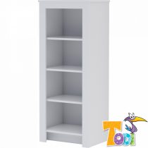   Todi White Bunny keskeny, nyitott polcos szekrény (140 cm magas)