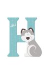 Sevi Fa Betű állatos H - Husky