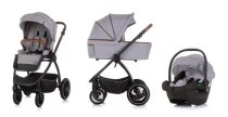   Chipolino Prestige 3az1-ben multifunkciós babakocsi - Cloud grey